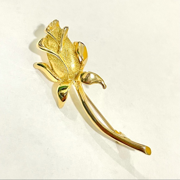 Gold Rose 🌹 Brooch/Pin - Picture 4 of 8